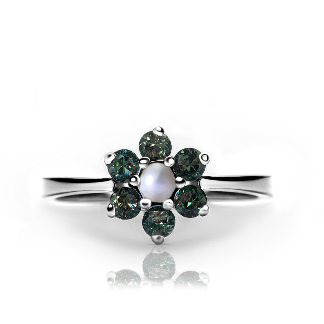 Touch of Dutch — Natural Tourmaline & Pearl Ring in Sterling Silver