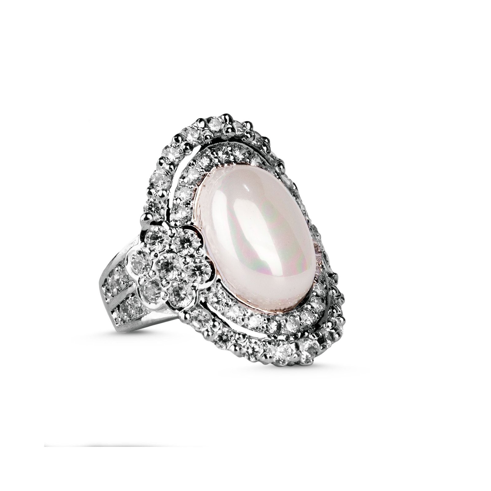 Glitz Pearl — Natural Pearl (Moti) Ring in Sterling Silver