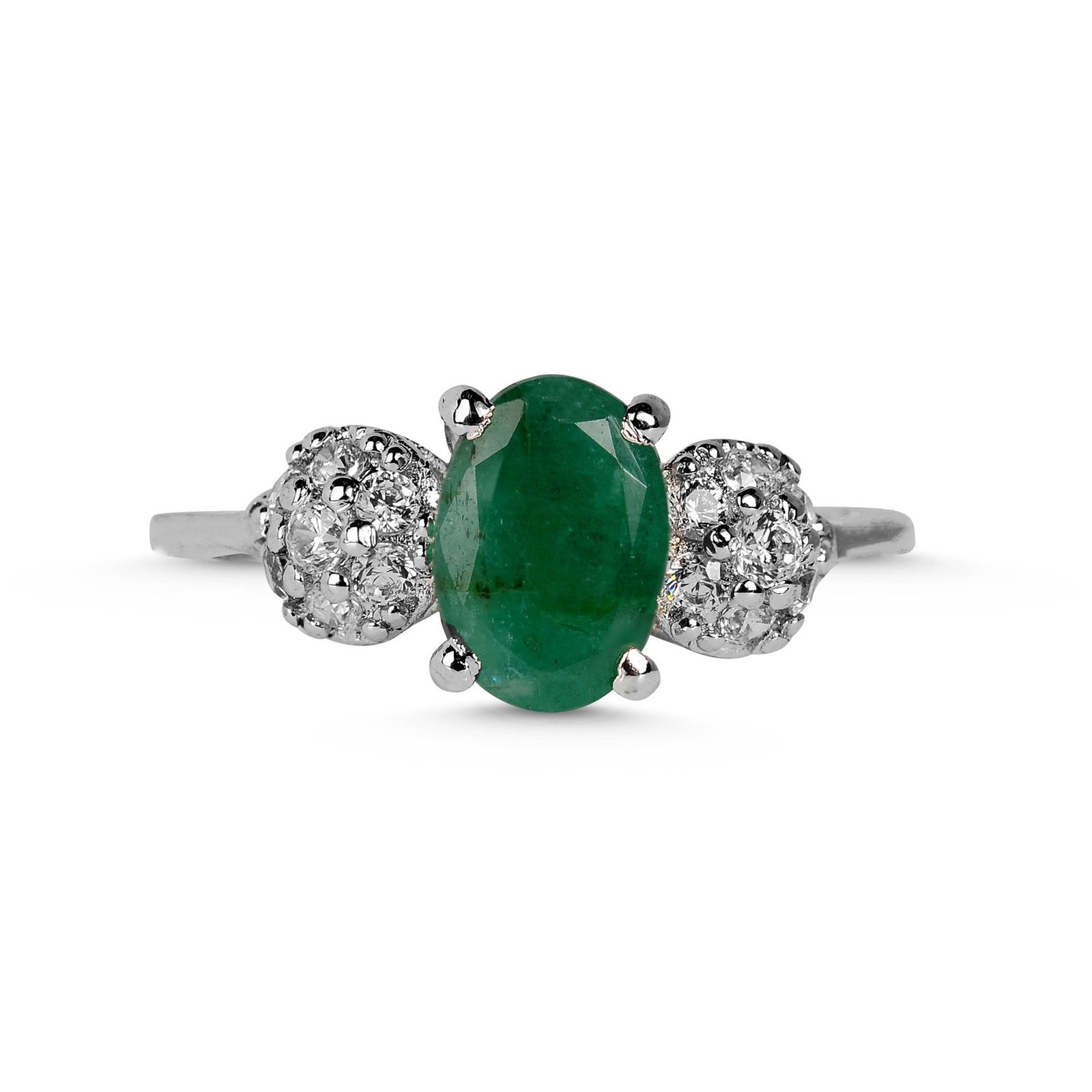 Tropical Temptation — Natural Emerald Ring in Sterling Silver
