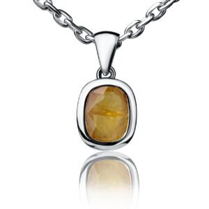 Golden Aura — Natural Yellow Sapphire (Pukhraj) Necklace in Sterling Silver