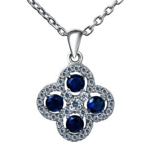 Synthetic Sapphire Sky Drops Necklace in Sterling Silver